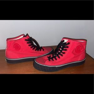 Red and black PF flyers men’s size 9